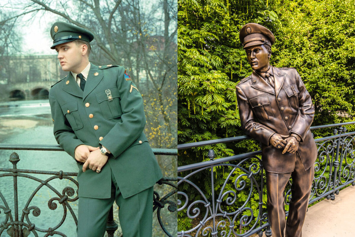 Elvis-Presley-Statue in Bad Nauheim, Deutschland